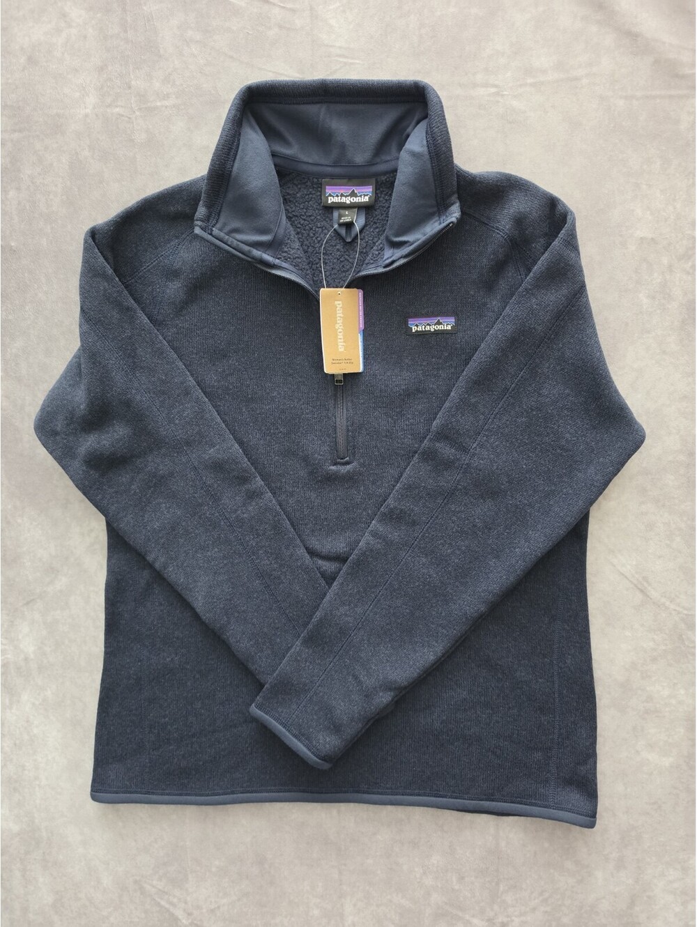 SKU0276 Patagonia Women's Large Better Sweater 1/4 Zip Fleece Pullover Navy NWT